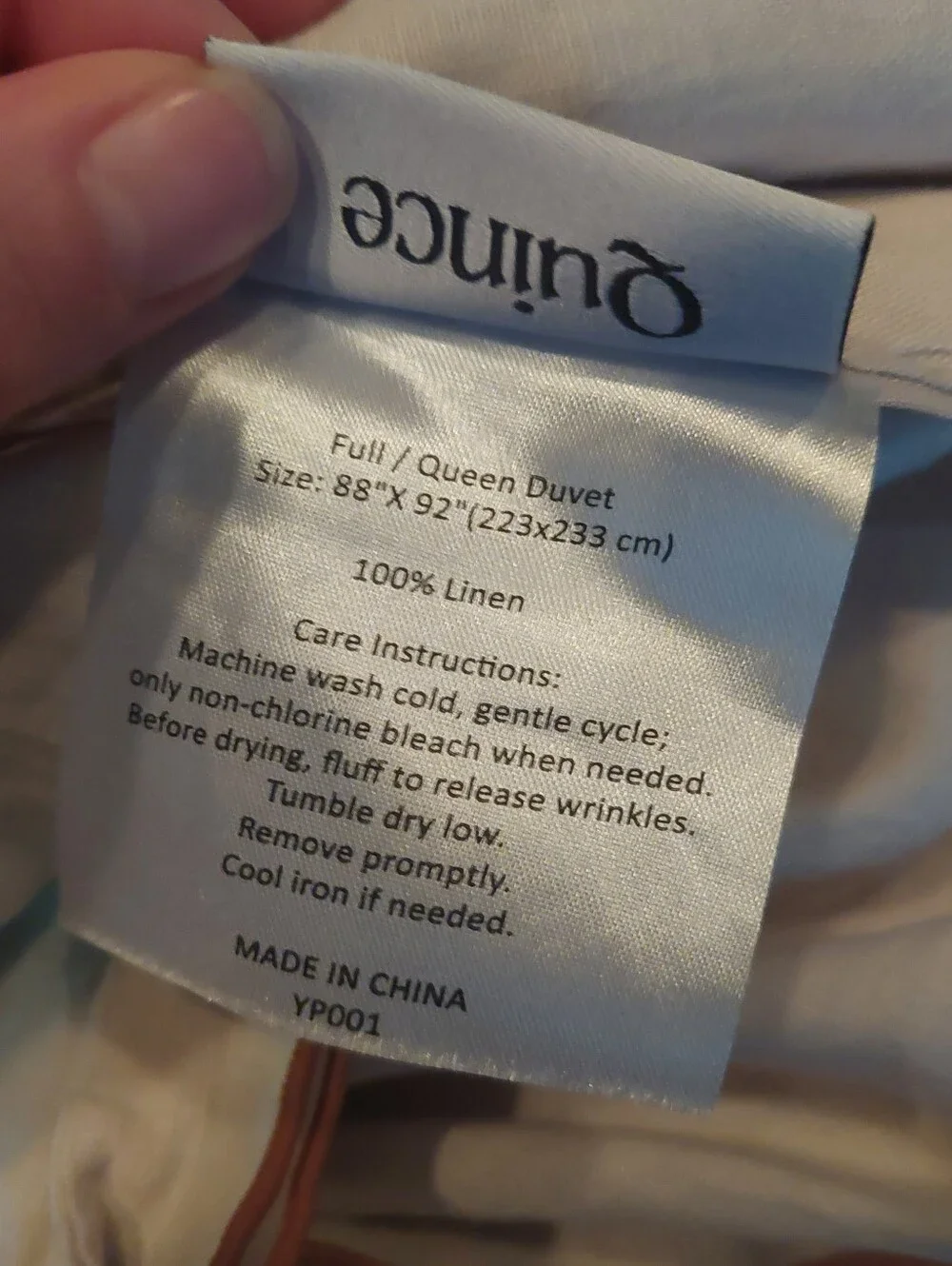 Quince Linen Embroidered Edge Duvet Cover! Full/ Queen! (471)